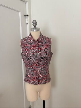 100% silk abstract blouse